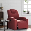 Sillón reclinable eléctrico de cuero sintético rojo tinto