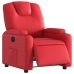 Sillón reclinable eléctrico de cuero sintético rojo