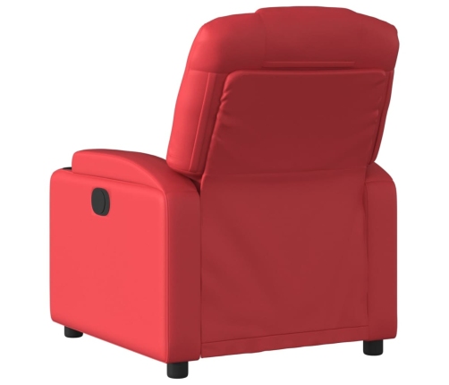 Sillón reclinable eléctrico de cuero sintético rojo