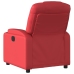 Sillón reclinable eléctrico de cuero sintético rojo