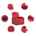 Sillón reclinable eléctrico de cuero sintético rojo