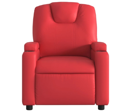 Sillón reclinable eléctrico de cuero sintético rojo