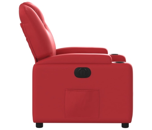 Sillón reclinable eléctrico de cuero sintético rojo