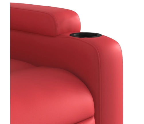 Sillón reclinable eléctrico de cuero sintético rojo