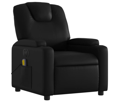 Sillón de masaje reclinable eléctrico cuero sintético negro