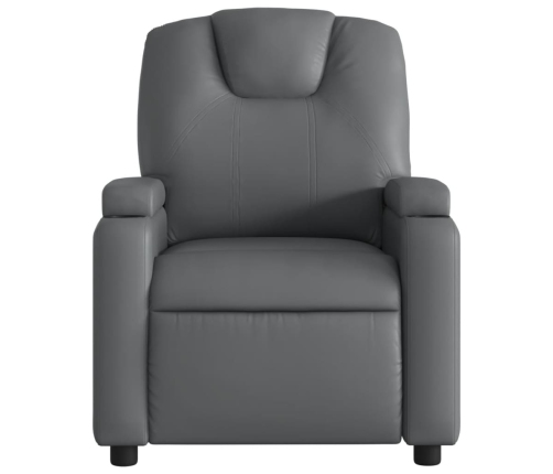 Sillón de masaje reclinable eléctrico cuero sintético gris