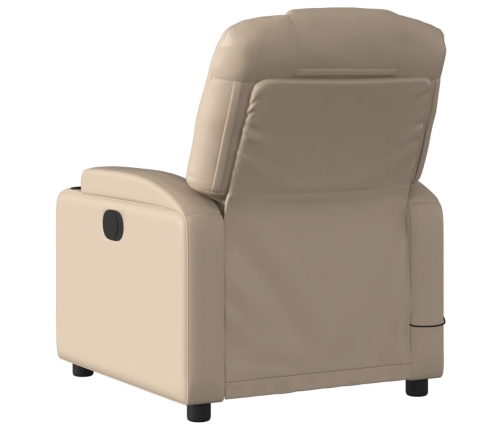 Sillón reclinable de masaje eléctrico cuero sintético capuchino