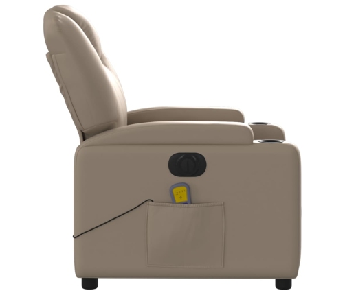 Sillón reclinable de masaje eléctrico cuero sintético capuchino