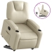 Sillón reclinable elevable cuero artificial color crema