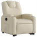 Sillón reclinable elevable cuero artificial color crema