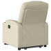 Sillón reclinable elevable cuero artificial color crema