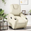 Sillón reclinable elevable cuero artificial color crema