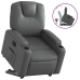 Sillón reclinable elevable cuero artificial gris