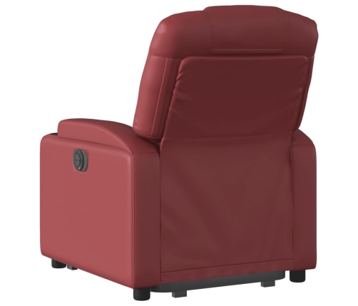 Sillón reclinable elevable cuero artificial rojo tinto