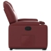 Sillón reclinable elevable cuero artificial rojo tinto