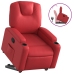 Sillón reclinable elevable cuero artificial rojo