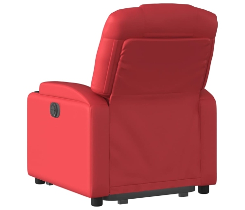 Sillón reclinable elevable cuero artificial rojo