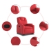 Sillón reclinable elevable cuero artificial rojo