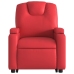 Sillón reclinable elevable cuero artificial rojo