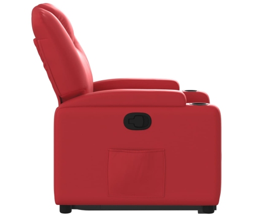 Sillón reclinable elevable cuero artificial rojo