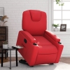 Sillón reclinable elevable cuero artificial rojo