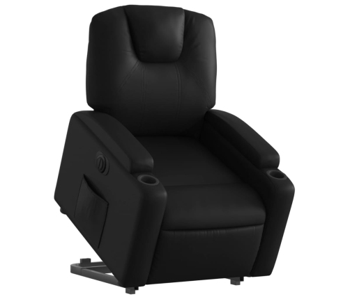 Sillón reclinable y elevable eléctrico cuero sintético negro