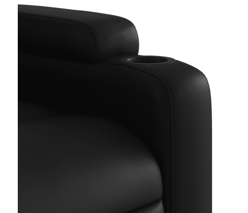 Sillón reclinable y elevable eléctrico cuero sintético negro