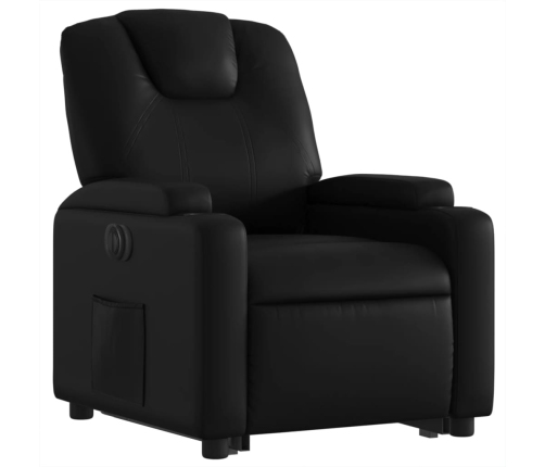 Sillón reclinable y elevable eléctrico cuero sintético negro