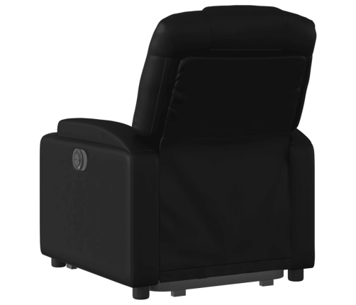 Sillón reclinable y elevable eléctrico cuero sintético negro