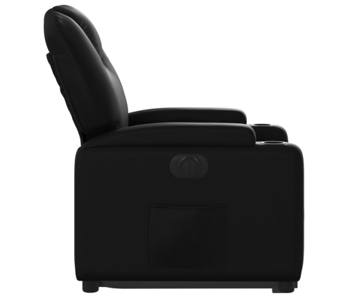 Sillón reclinable y elevable eléctrico cuero sintético negro