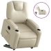 Sillón reclinable elevable eléctrico de cuero sintético crema