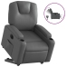 Sillón reclinable elevable eléctrico de cuero sintético gris