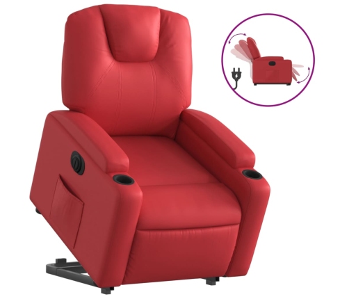 Sillón elevable eléctrico cuero artificial rojo