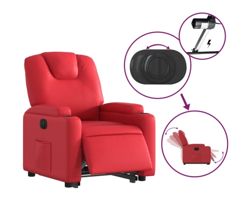 Sillón elevable eléctrico cuero artificial rojo