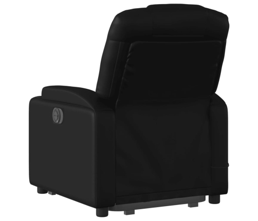 Sillón de masaje elevable eléctrico cuero sintético negro