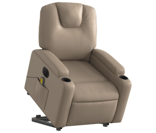 Sillón reclinable de masaje eléctrico cuero sintético capuchino