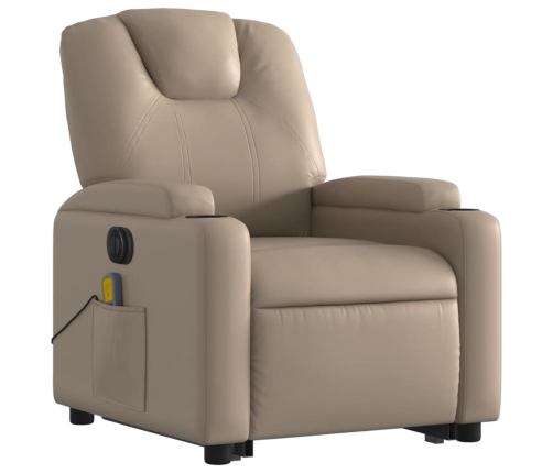 Sillón reclinable de masaje eléctrico cuero sintético capuchino