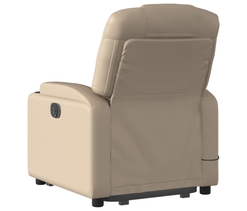 Sillón reclinable de masaje eléctrico cuero sintético capuchino