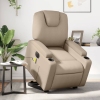 Sillón reclinable de masaje eléctrico cuero sintético capuchino