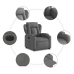 Sillón reclinable eléctrico de tela gris oscuro