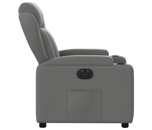 Sillón reclinable eléctrico de tela gris oscuro