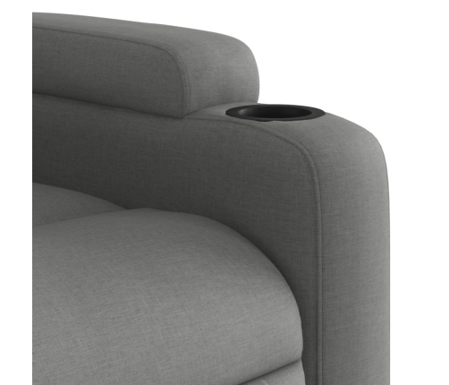 Sillón reclinable eléctrico de tela gris oscuro