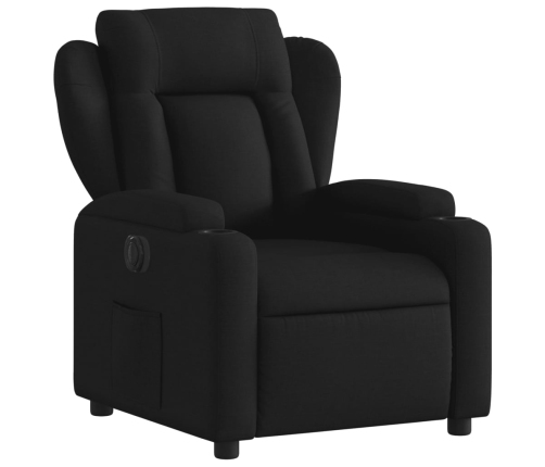 Sillón reclinable eléctrico de tela negro