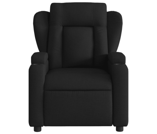 Sillón reclinable eléctrico de tela negro