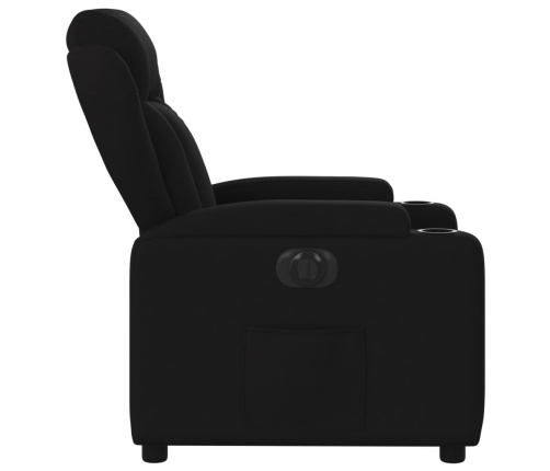 Sillón reclinable eléctrico de tela negro