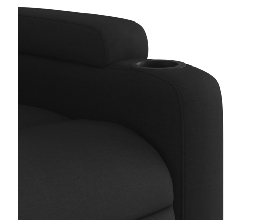 Sillón reclinable eléctrico de tela negro