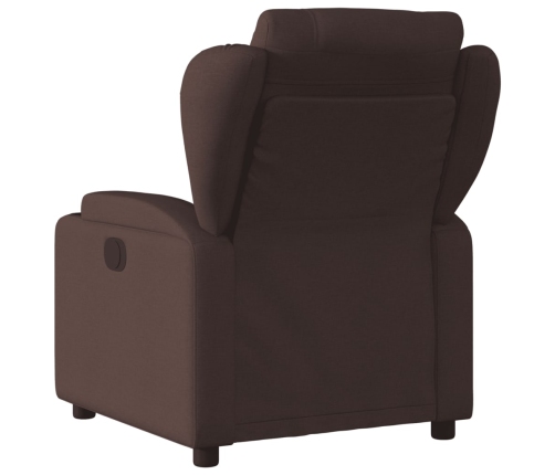 Sillón reclinable eléctrico tela marrón oscuro