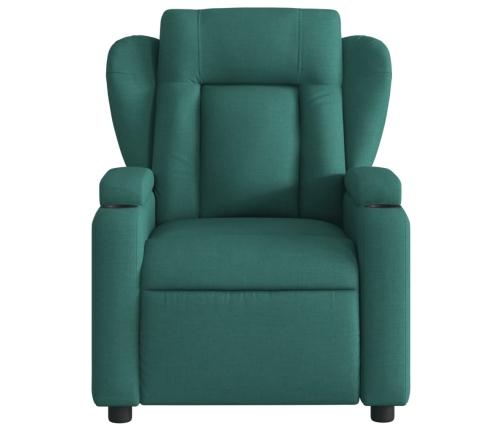 Sillón reclinable eléctrico tela verde oscuro