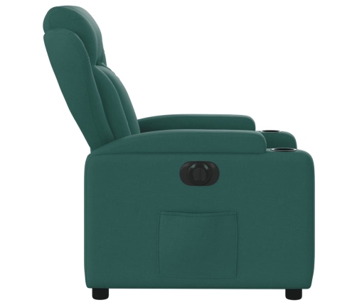 Sillón reclinable eléctrico tela verde oscuro