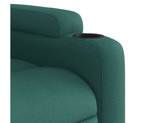 Sillón reclinable eléctrico tela verde oscuro